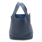 Hermes Picotin Lock PM Handbag Navy Silver — view 3