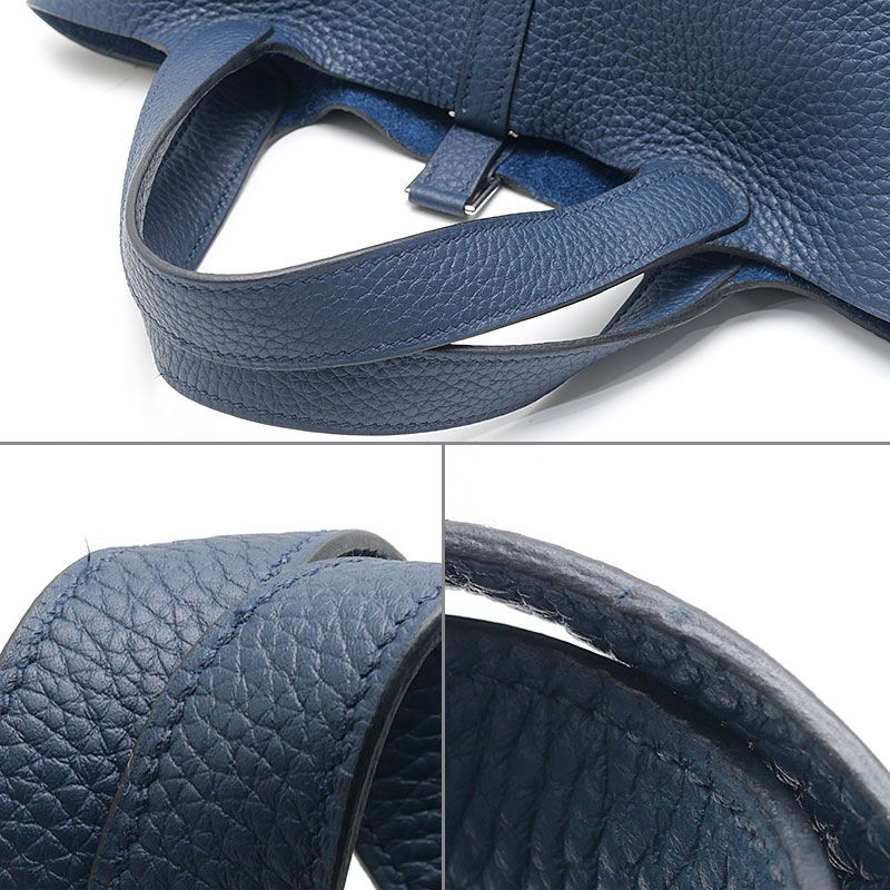 Hermes Picotin Lock PM Handbag Navy Silver — view 5