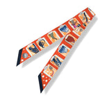 Hermes Scarf Twill Silk Story Orange
