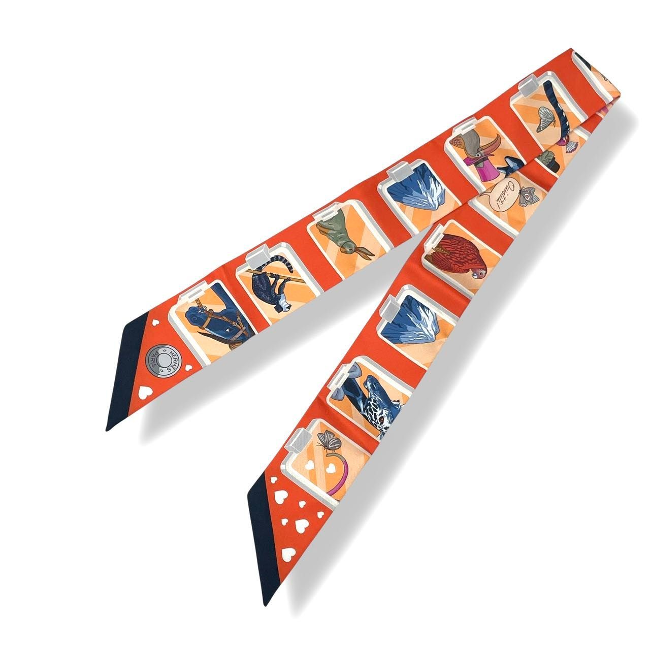 Hermes Scarf Twill Silk Story Orange