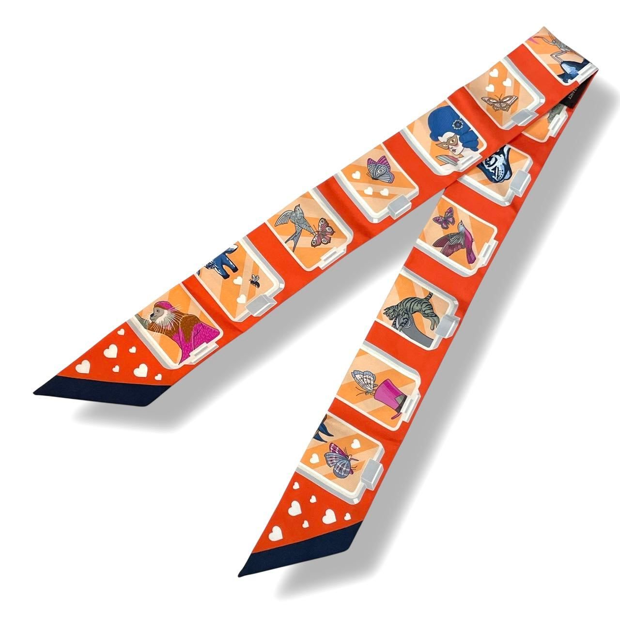 Hermes Scarf Twill Silk Story Orange — view 4