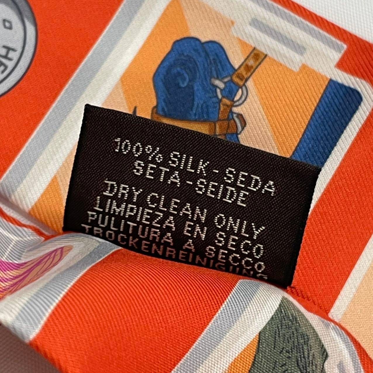 Hermes Scarf Twill Silk Story Orange — view 6
