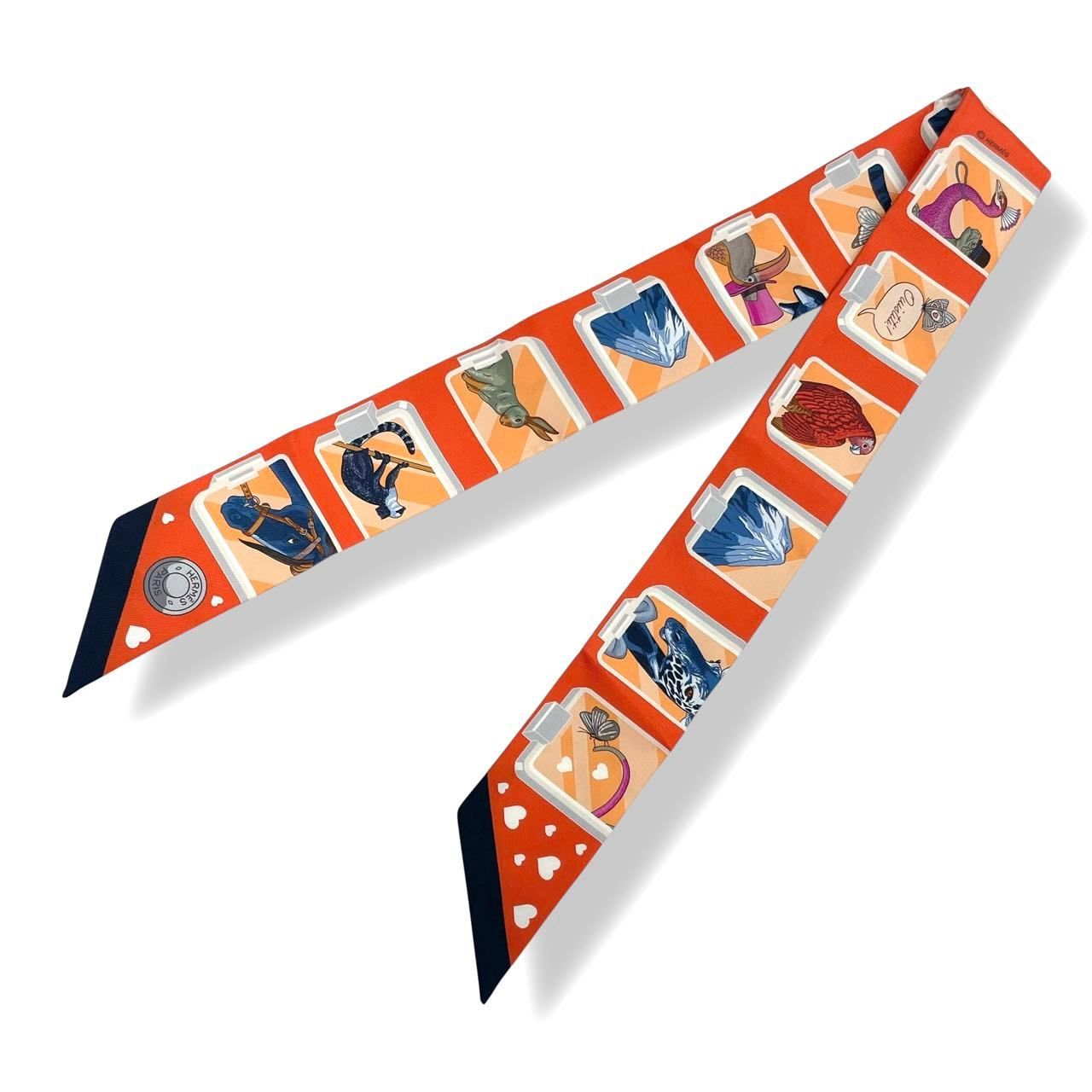 Hermes Scarf Twill Silk Story Orange — view 2