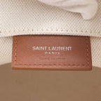 Saint Laurent Rive Gauche Leather Canvas 2-Way Shoulder Bag Crossbody Hand — view 9