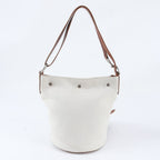 Saint Laurent Rive Gauche Leather Canvas 2-Way Shoulder Bag Crossbody Hand — view 3
