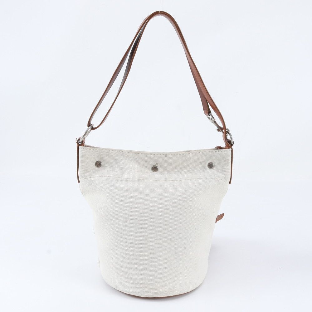 Saint Laurent Rive Gauche Leather Canvas 2-Way Shoulder Bag Crossbody Hand — view 3