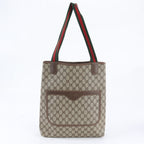Gucci GG Supreme Sherry Line 002 58 Leather Tote Shoulder Business