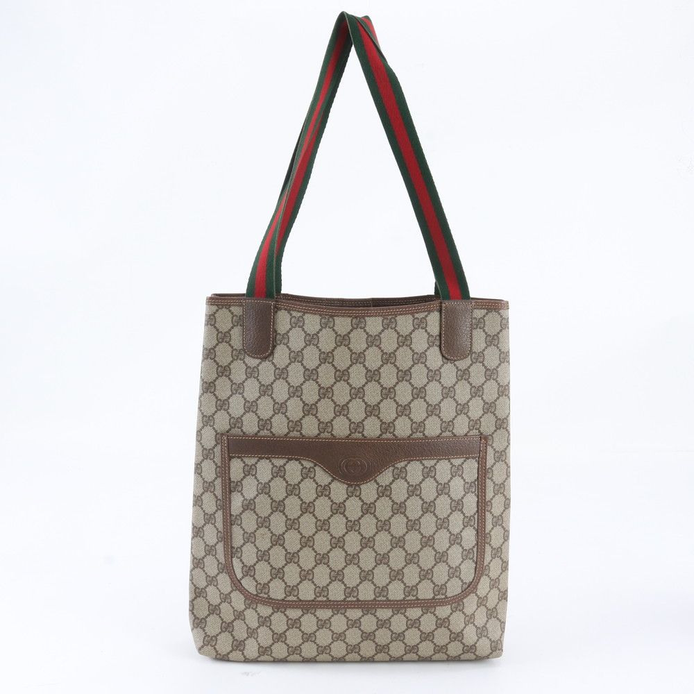 Gucci GG Supreme Sherry Line 002 58 Leather Tote Shoulder Business