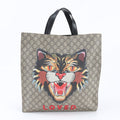 Gucci GG Supreme Angry Cat Tote Business Leather