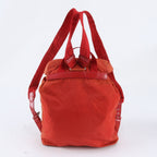 Prada Tessuto Nylon Triangle Logo Leather Backpack Shoulder Bag — view 3
