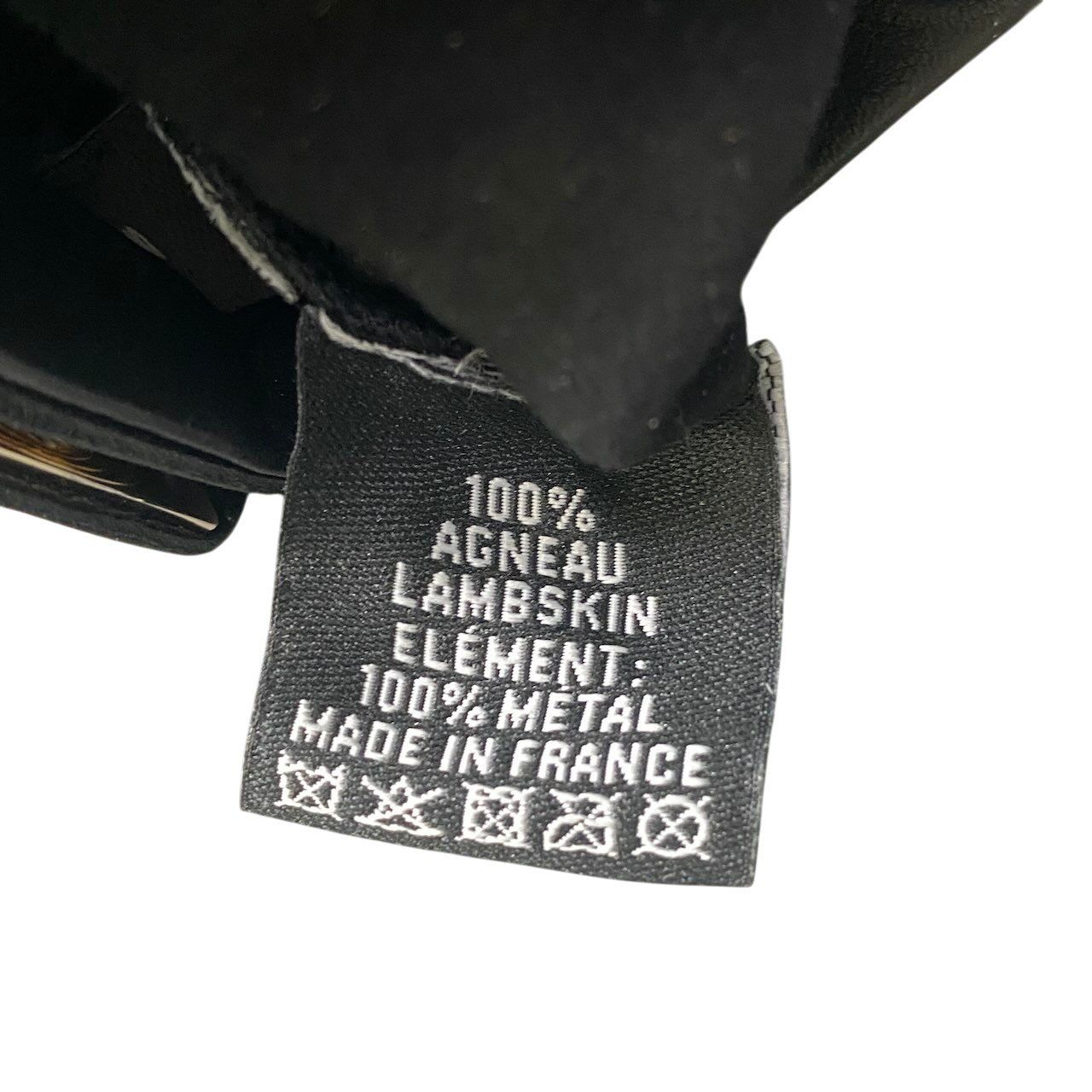 Chanel G1 Quilted Leather Gloves Turnlock CC Logo 8 Black Lambskin — view 8