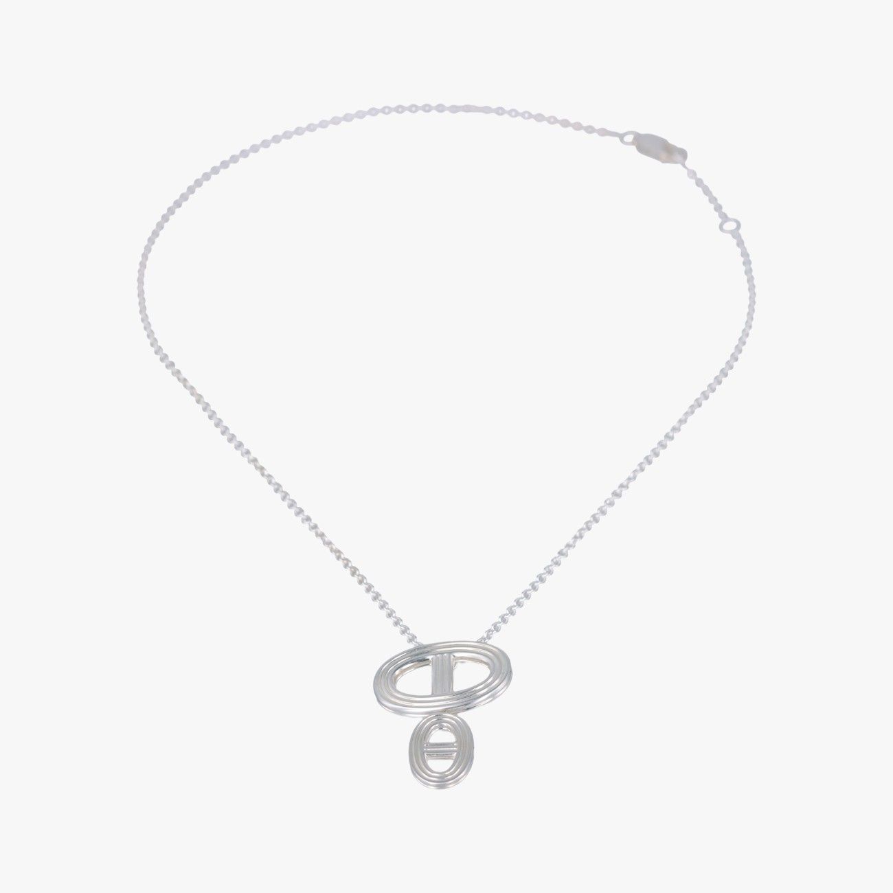 Hermes Chaine D'ancre 24 Silver Necklace — view 3