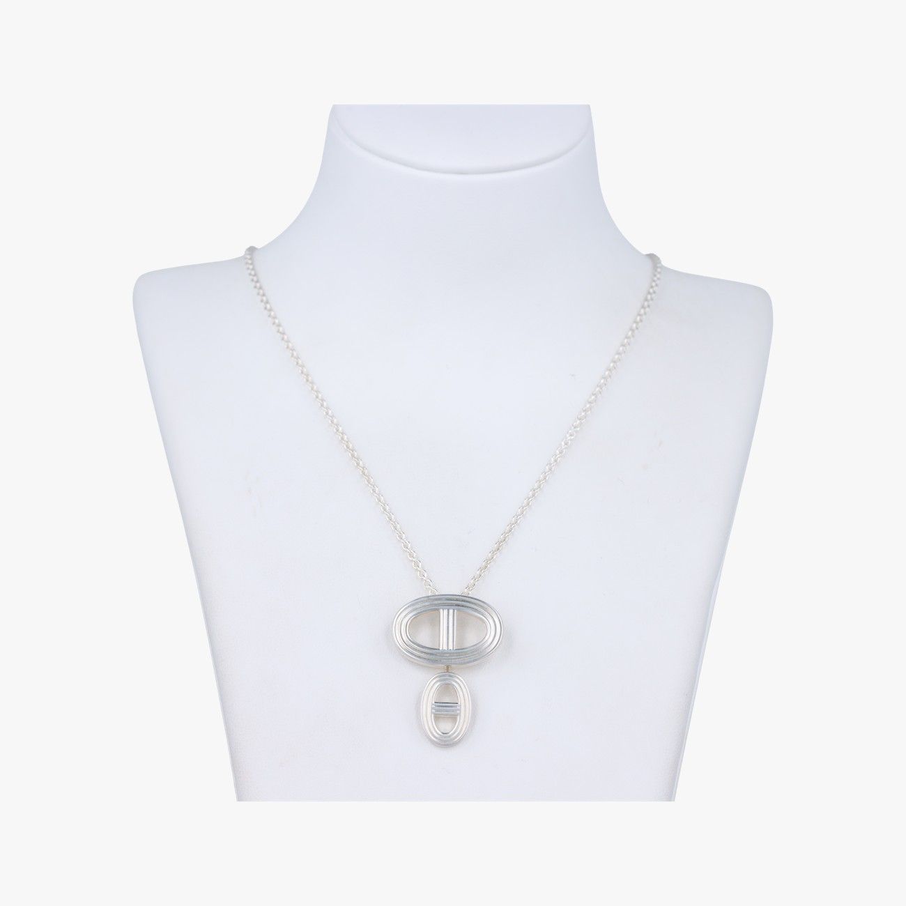 Hermes Chaine D'ancre 24 Silver Necklace