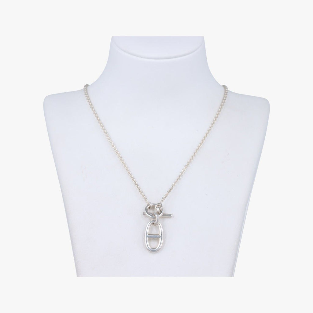 Hermes Chaine D'ancre Amulet Silver Necklace
