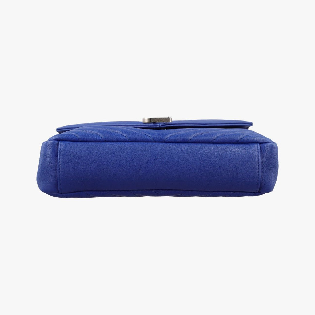 Saint Laurent Carre Blue Leather Shoulder — view 3