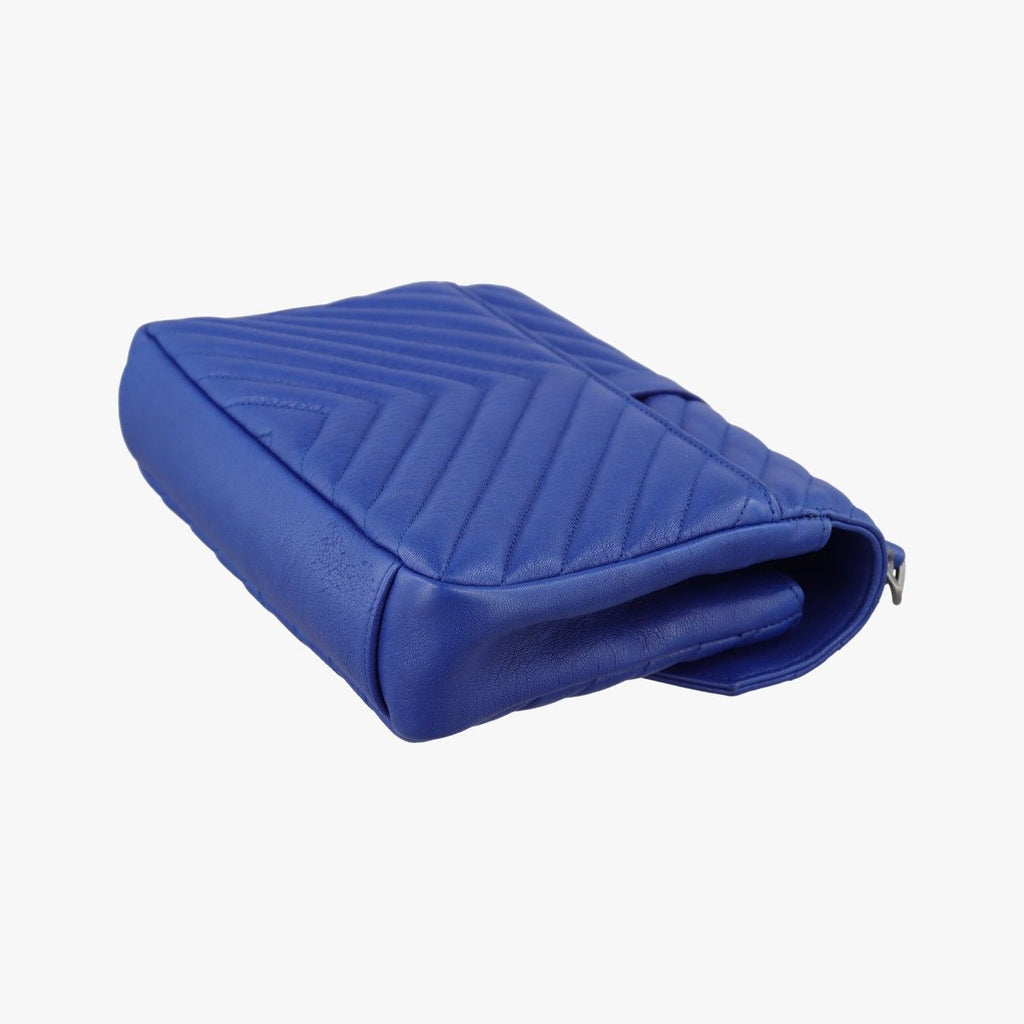 Saint Laurent Carre Blue Leather Shoulder — view 6