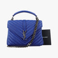 Saint Laurent Carre Blue Leather Shoulder