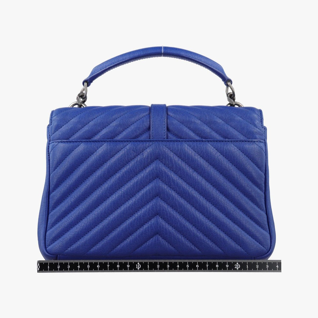 Saint Laurent Carre Blue Leather Shoulder — view 2