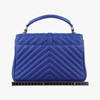 Saint Laurent Carre Blue Leather Shoulder — view 2