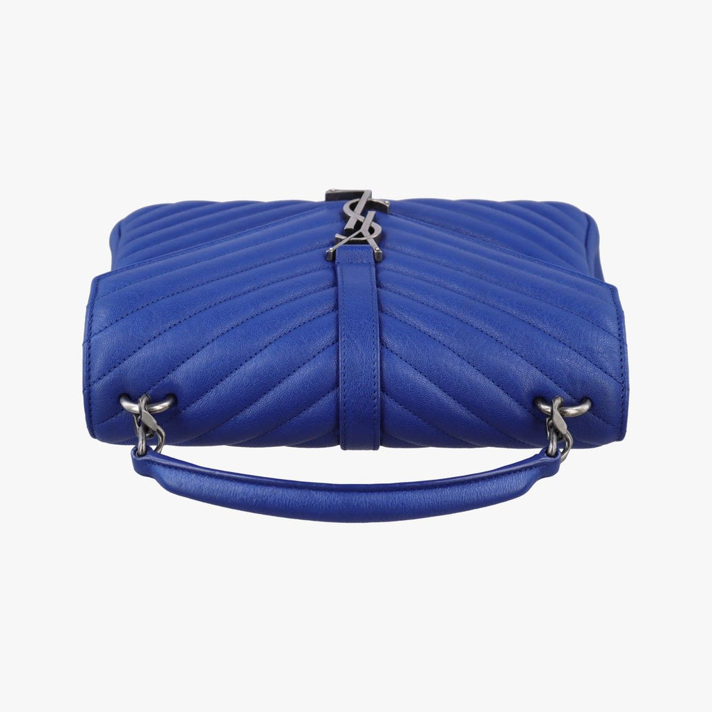 Saint Laurent Carre Blue Leather Shoulder — view 8