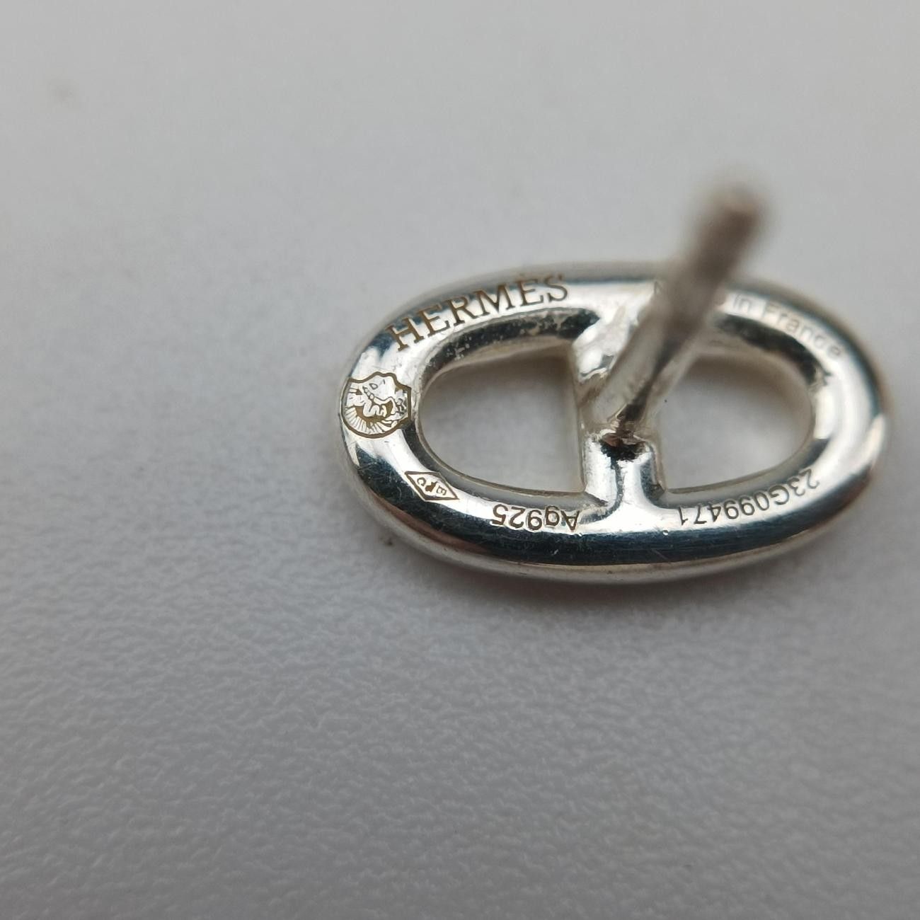 Hermes Chaine D'ancre Farandole TPM Silver Earring — view 7