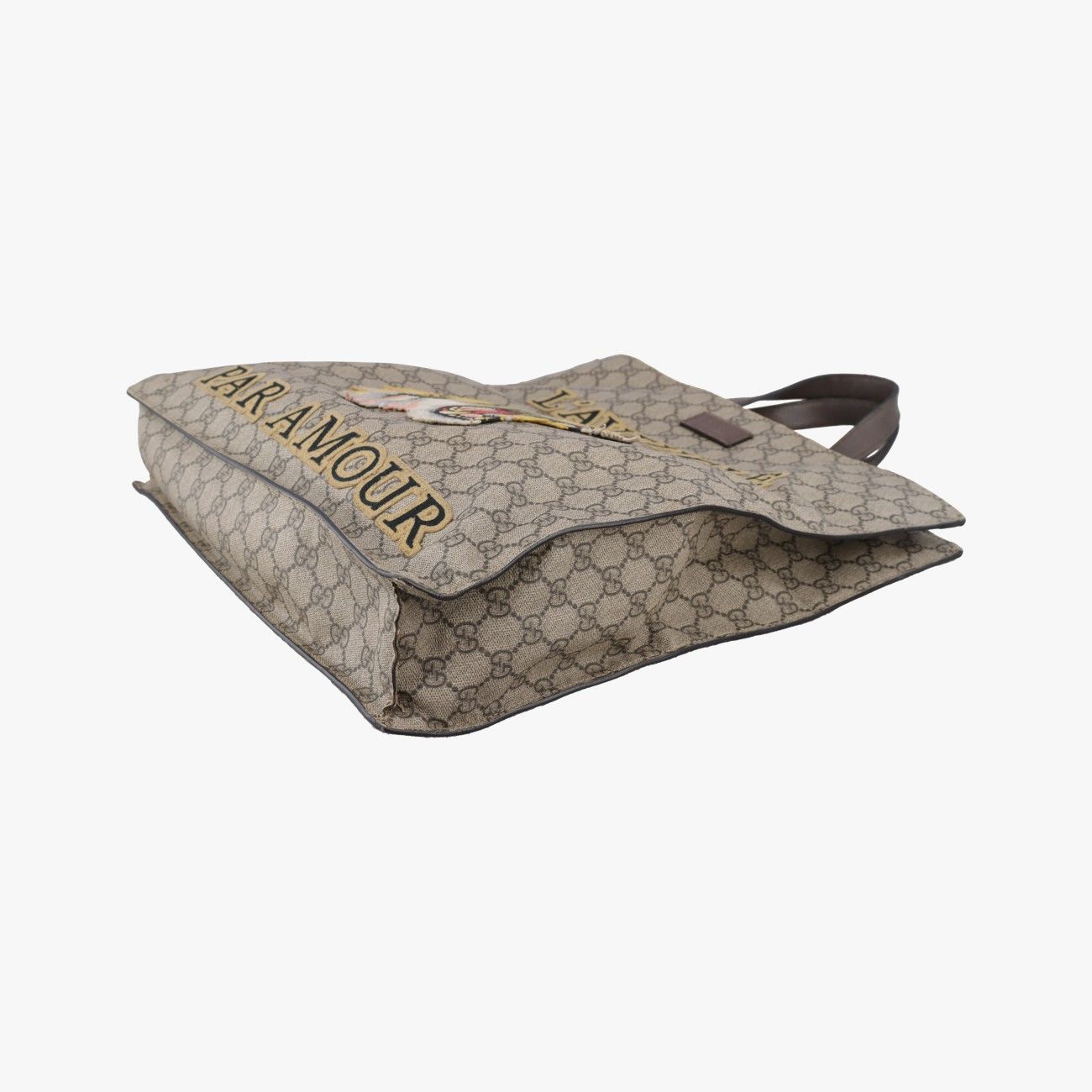 Gucci GG Supreme Kingsnake Brown Canvas Handbag — view 4