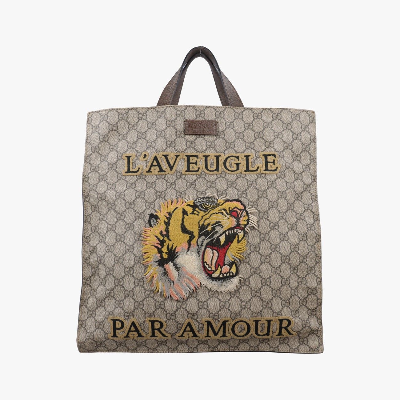 Gucci GG Supreme Kingsnake Brown Canvas Handbag