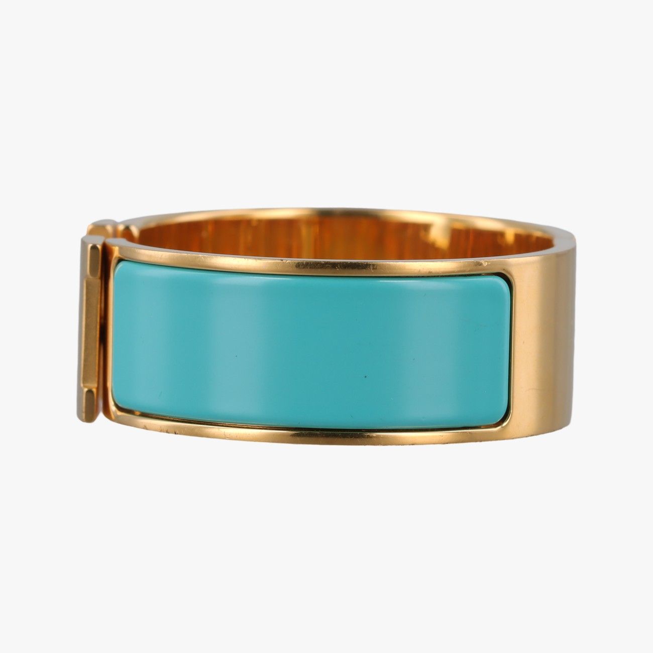 Hermes Clic Clac Blue Gold Bracelet — view 3