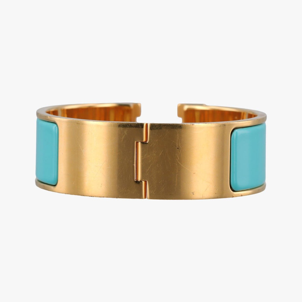 Hermes Clic Clac Blue Gold Bracelet — view 2