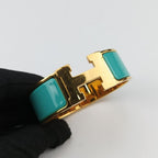 Hermes Clic Clac Blue Gold Bracelet — view 4