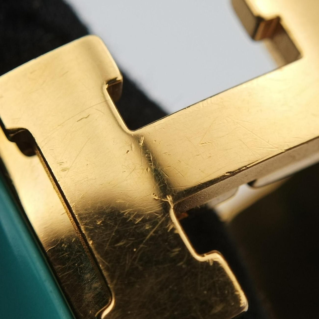 Hermes Clic Clac Blue Gold Bracelet — view 6