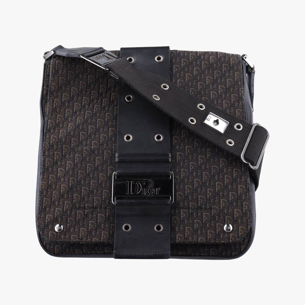 Dior Street Chic Black Canvas Leather Shoulder
