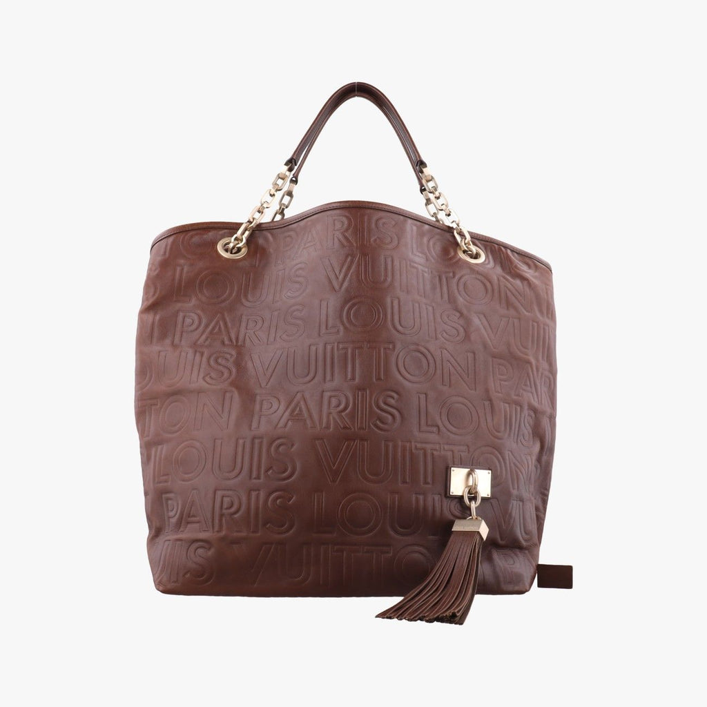 Louis Vuitton Whisper Mocha Monogram Paris Supreme Leather Handbag