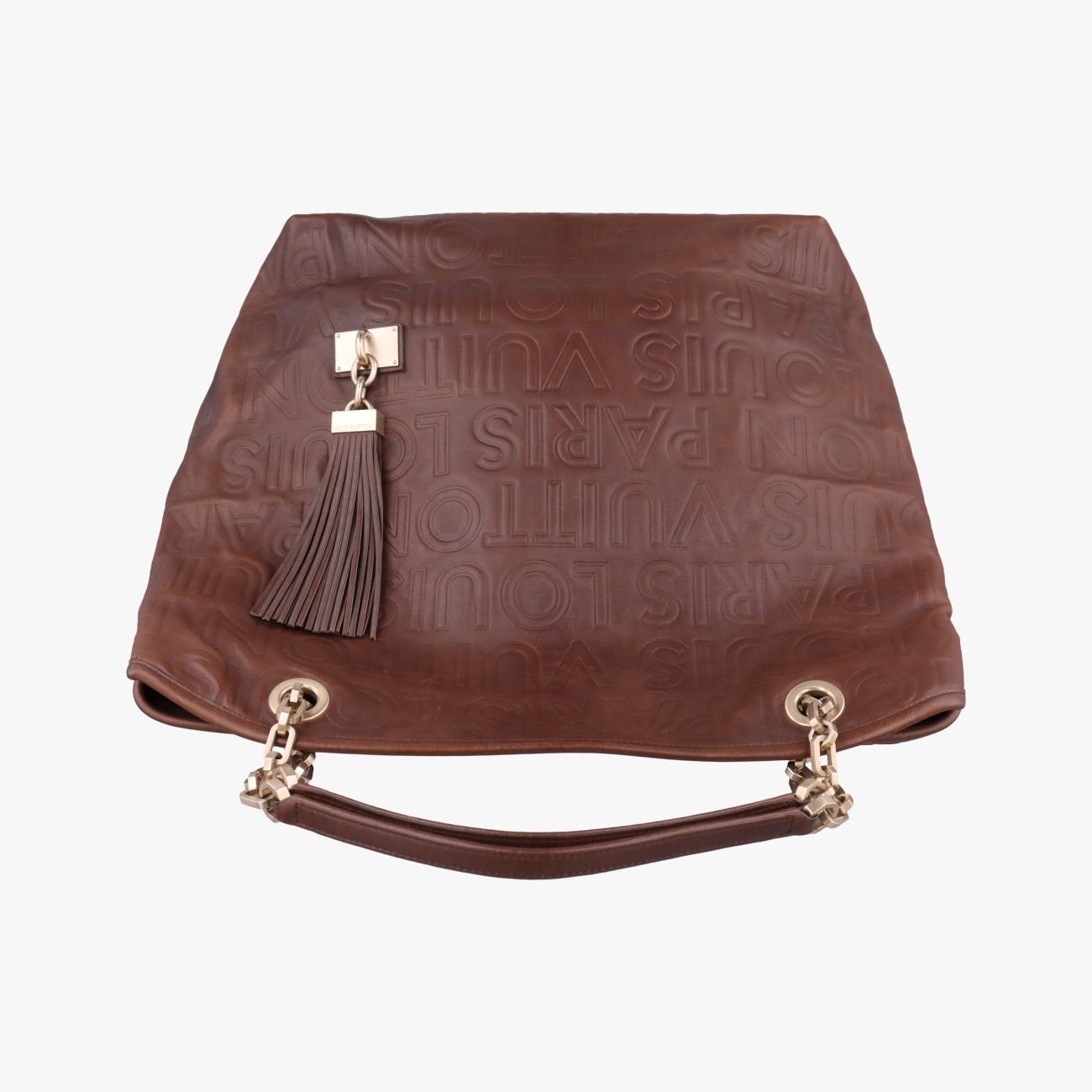 Louis Vuitton Whisper Mocha Monogram Paris Supreme Leather Handbag — view 8