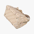 Dior Romantic Trotter Beige White Canvas Velour Handbag — view 4