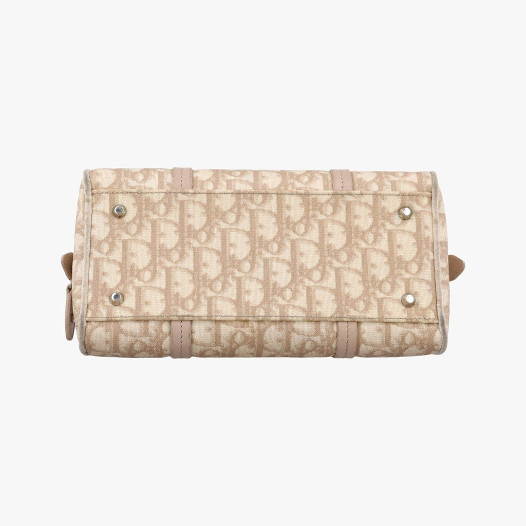 Dior Romantic Trotter Beige White Canvas Velour Handbag — view 3