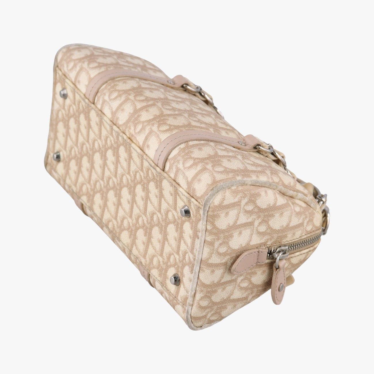 Dior Romantic Trotter Beige White Canvas Velour Handbag — view 6