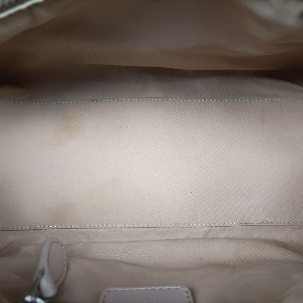 Dior Romantic Trotter Beige White Canvas Velour Handbag — view 9