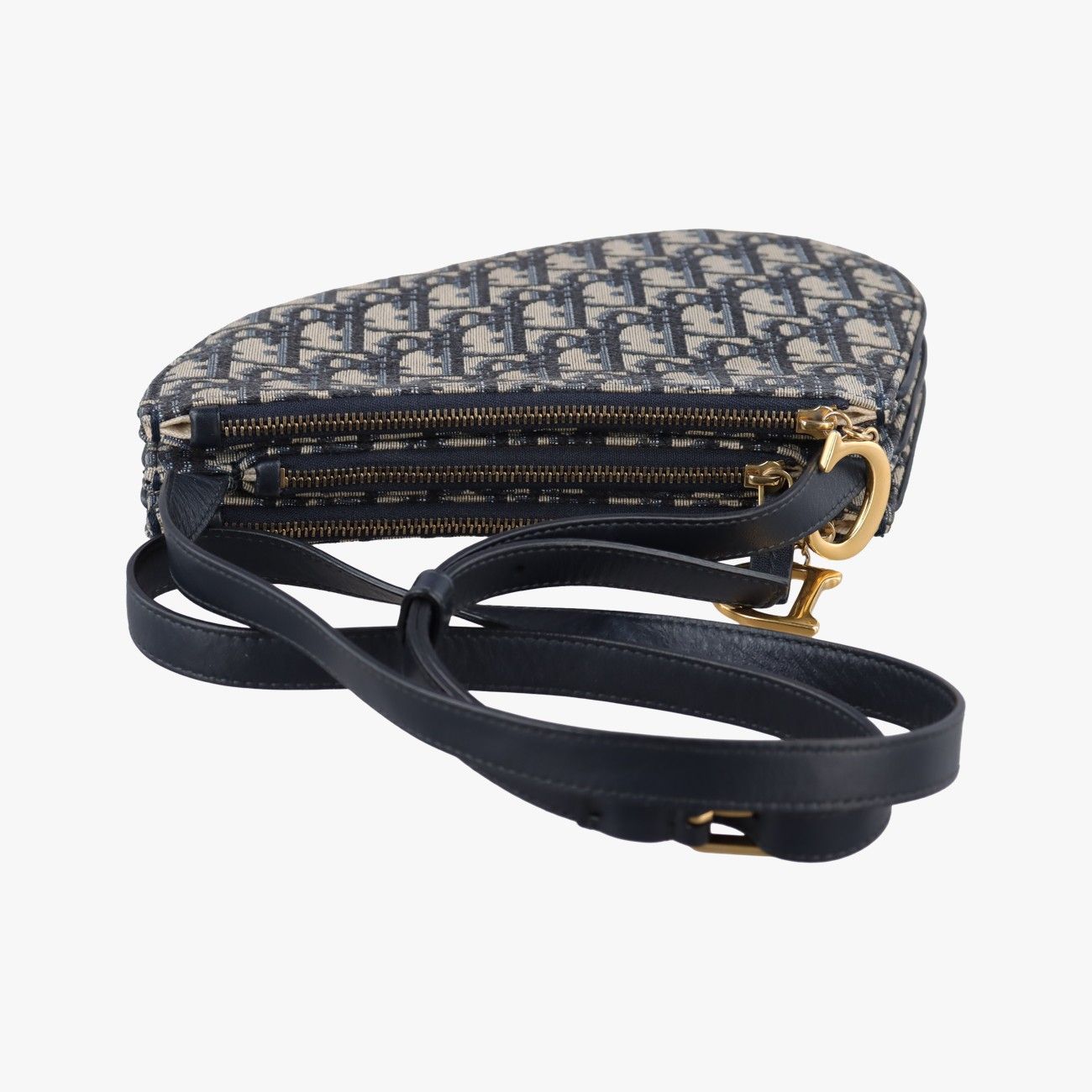 Dior Saddle Navy Gray Jacquard Shoulder — view 8