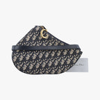Dior Saddle Navy Gray Jacquard Shoulder