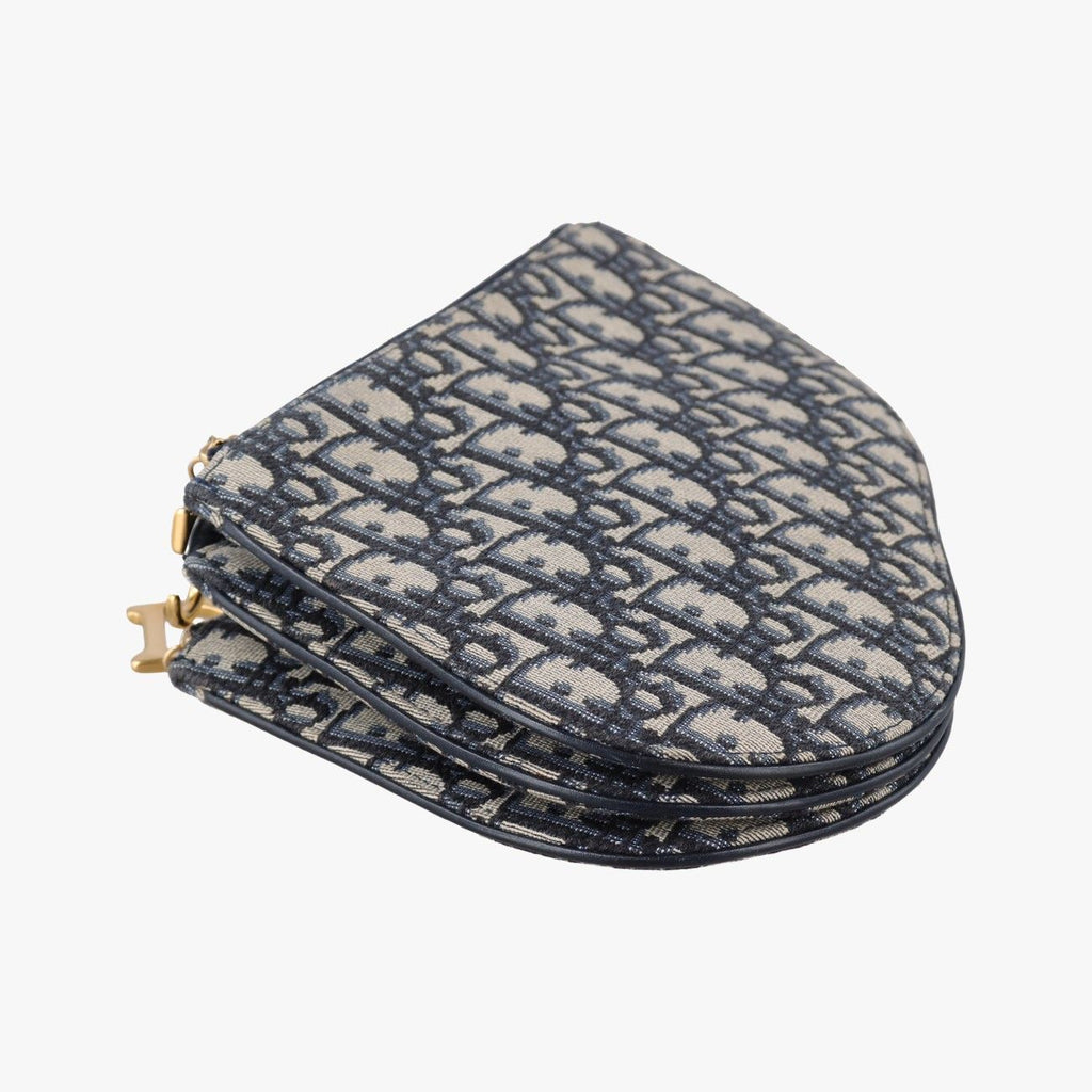 Dior Saddle Navy Gray Jacquard Shoulder — view 5