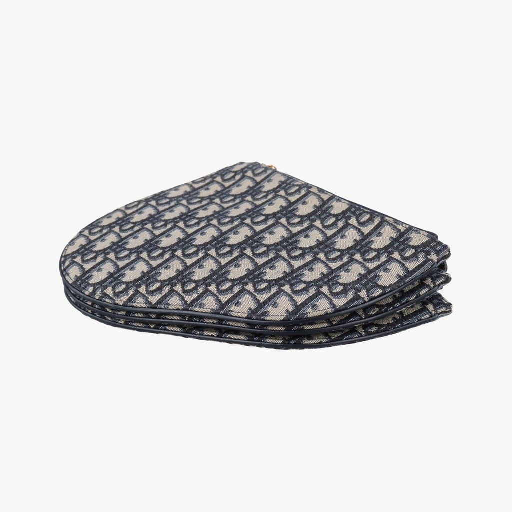 Dior Saddle Navy Gray Jacquard Shoulder — view 4