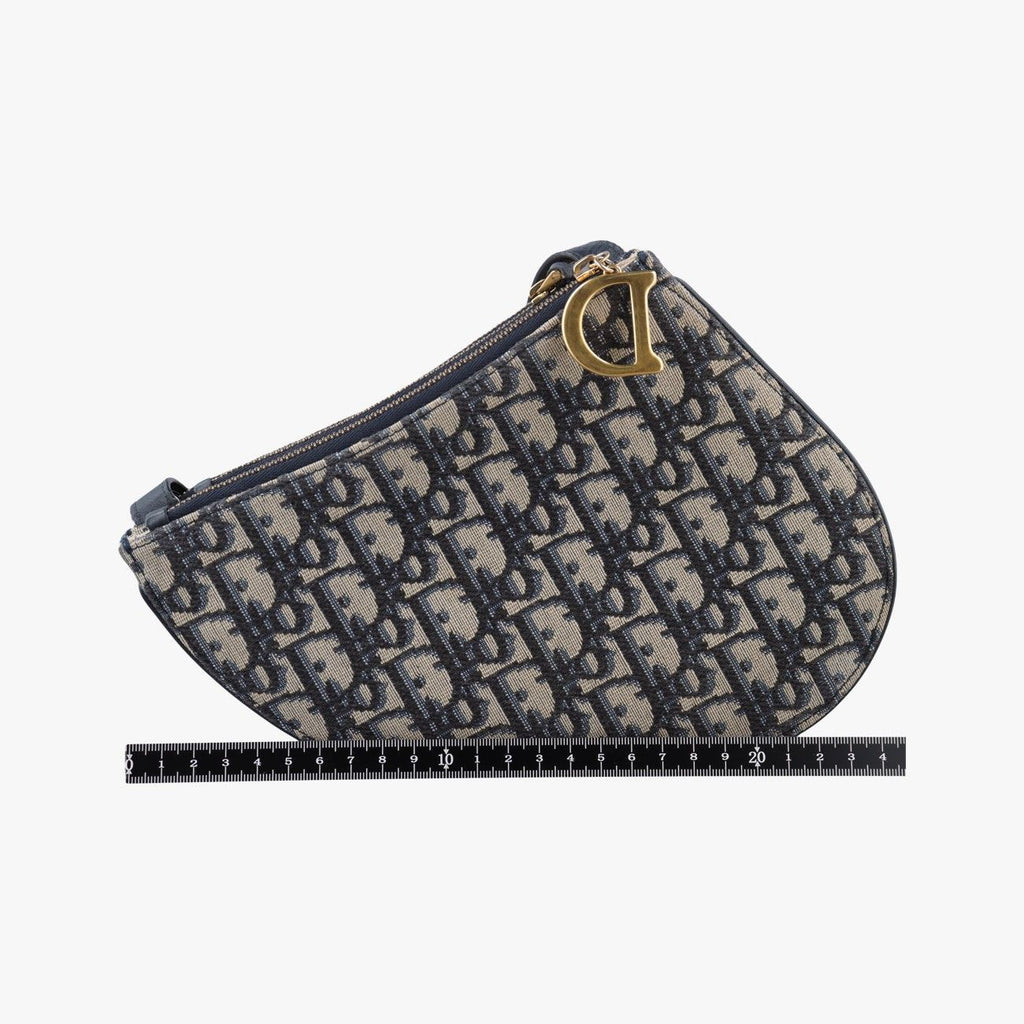 Dior Saddle Navy Gray Jacquard Shoulder — view 2