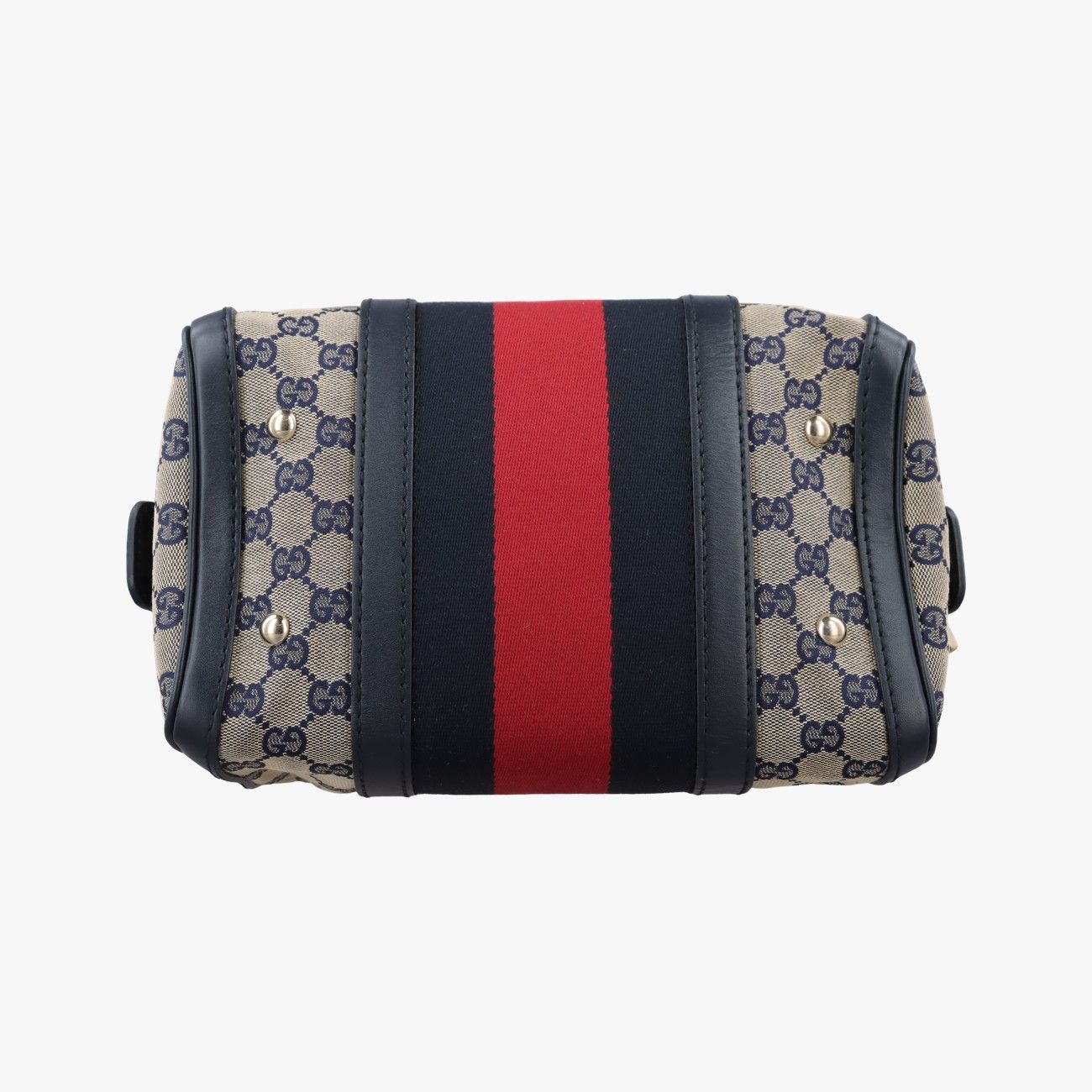 Gucci Sherry Line Navy Red Beige Canvas Leather Shoulder — view 3
