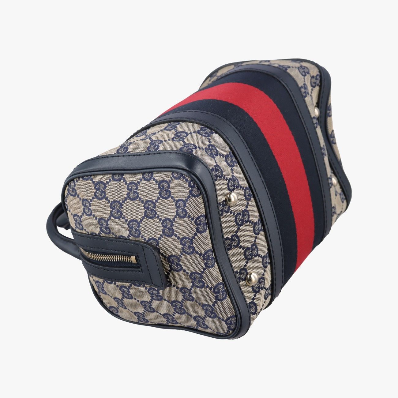 Gucci Sherry Line Navy Red Beige Canvas Leather Shoulder — view 5