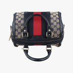 Gucci Sherry Line Navy Red Beige Canvas Leather Shoulder — view 8
