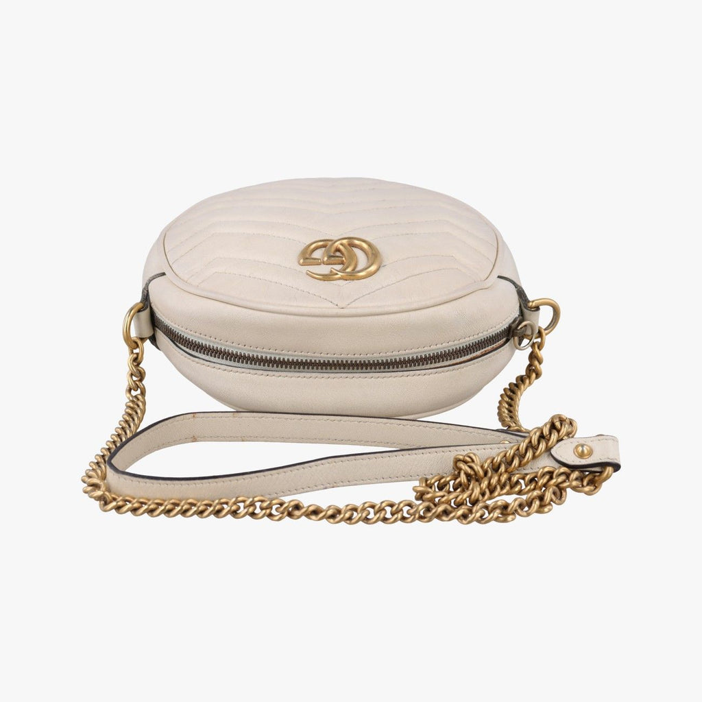 Gucci GG Marmont White Leather Shoulder — view 8