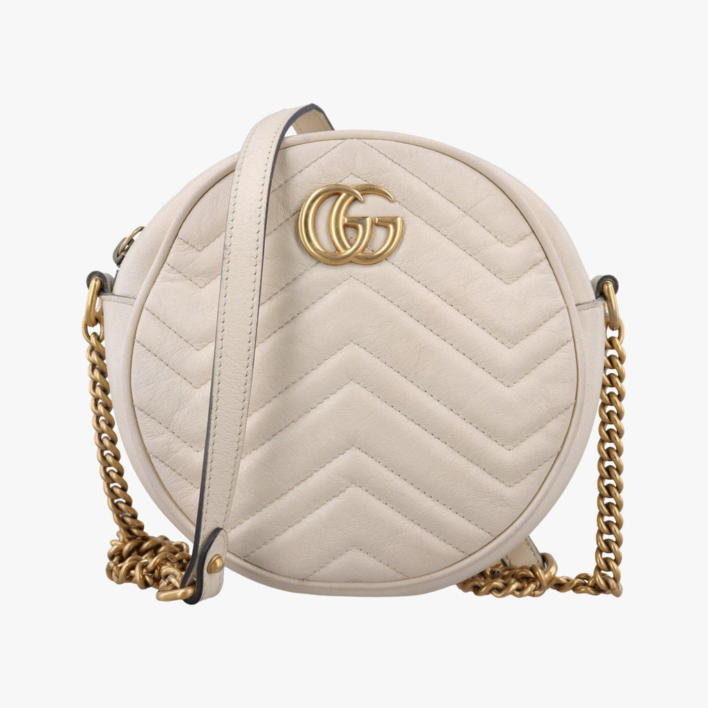 Gucci GG Marmont White Leather Shoulder