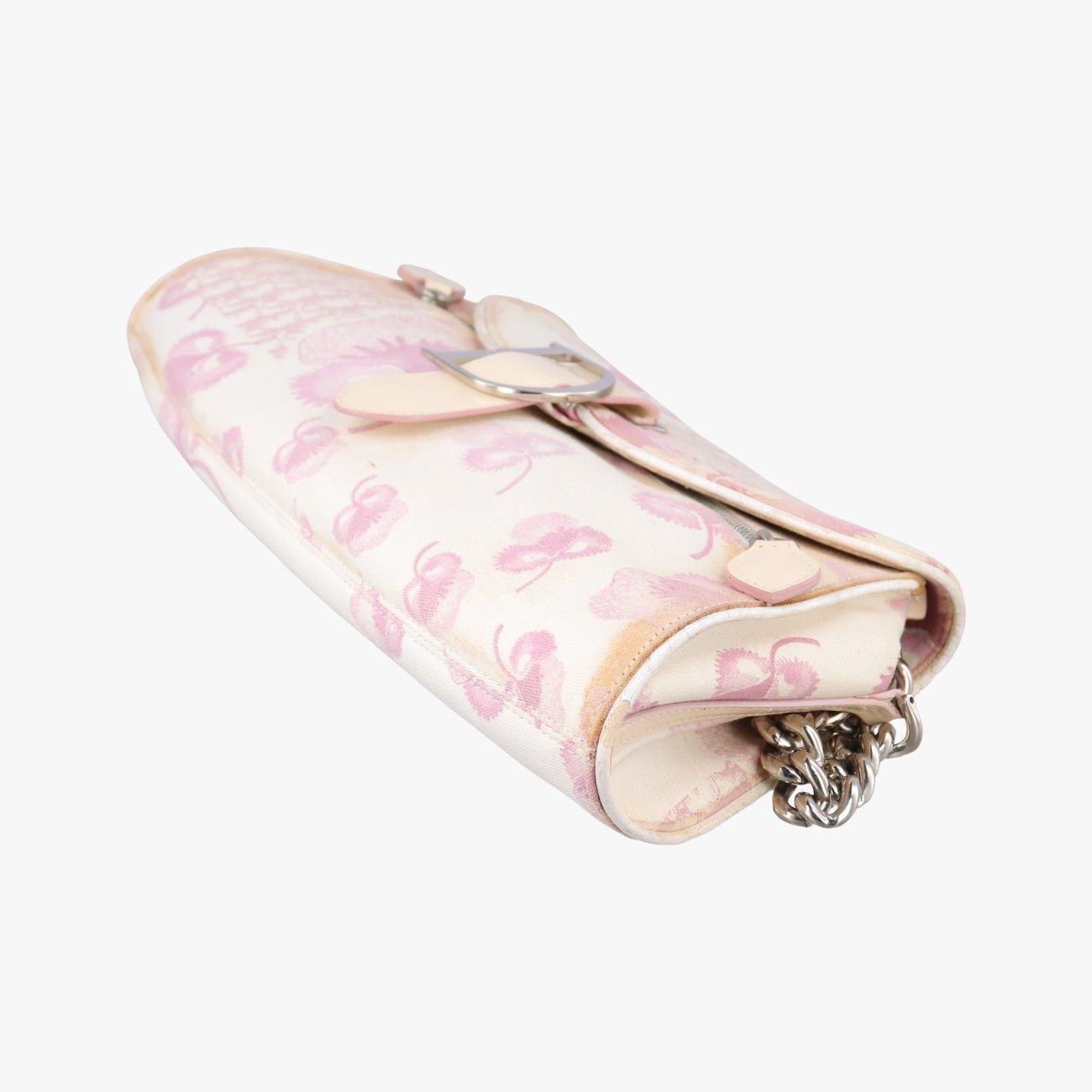 Dior Cherry Blossom Flower Baguette White Multicolor Canvas BO Shoulder — view 4
