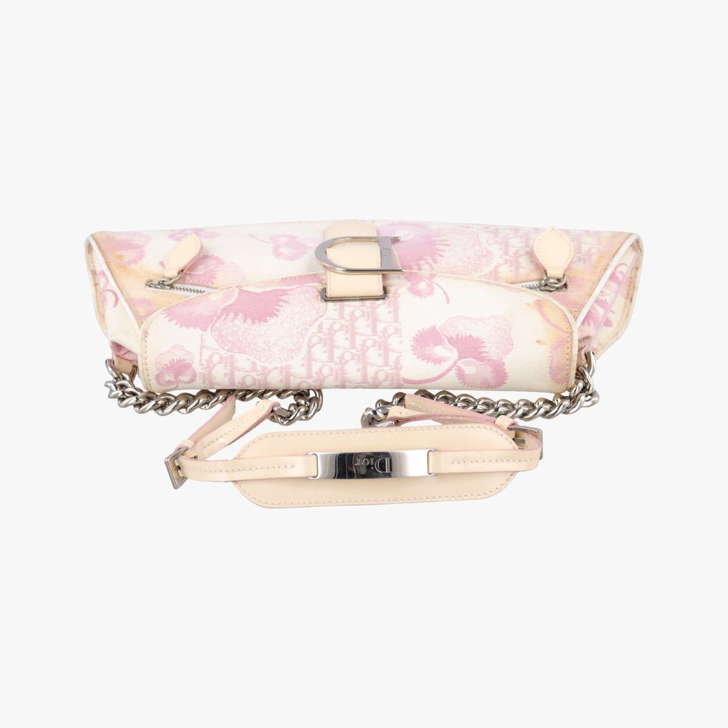 Dior Cherry Blossom Flower Baguette White Multicolor Canvas BO Shoulder — view 8